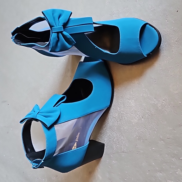 Brand New Jolimall teal suede heels - Picture 4 of 7